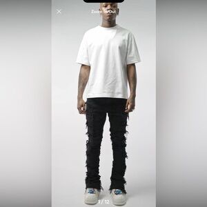 Guapi Obsidian black blood diamond stacked denim jeans size 30